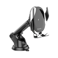 Yesido automobilinis laikiklis C78 su indukciniu 15W įkrovimu, tvirtinamas prie oro angos ir priekinio stiklo, juodas