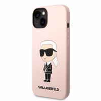 Karl Lagerfeld KLHMP14MSNIKBCP iPhone 14 Plus 6.7" kietas dėklas pink/pink Silikon Ikonik Magnētiskais