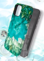 Kingxbar Agate Series dėklas telefonui dekoruotas spausdintu agatiniu raštu iPhone 12 mini raudonas