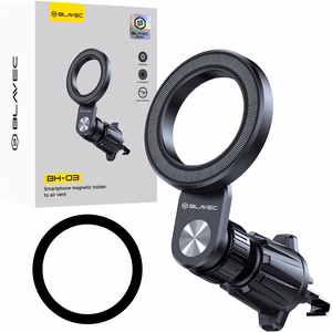 Blavec Automobilio laikiklis BH-03 magnetinis žiedas prie oro angos (BH03-MAVRB) juodas