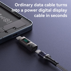 Yesido adapteris OTG GS24 - Type C (vyras) į Type C (moteris) - su LCD ekranu juodas