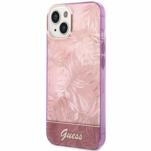 Guess GUHCP14MHGJGHP iPhone 14 Plus 6.7 "rožinis/rožinis kietas dėklas Jungle Collection
