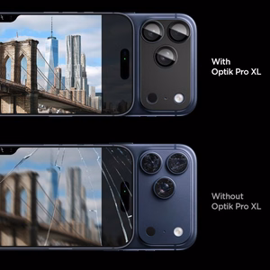 Spigen Optik Pro XL kameros objektyvo stiklas iPhone 17 Pro Max - Juodas