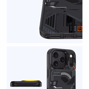 Benks Dinaminis Magnetinis Mecha dėklas (D070) Iphone 17 Pro Max juodas (Fotoaparato valdymo mygtukas)