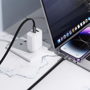 Plokščias kabelis USB C į Lightning Hoco PD 30W 1 m X125 juodas
