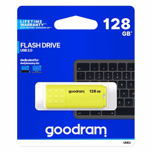 Goodram FLASHDRIVE 128GB UME2 USB Type-A 2.0 atmintinė geltonos spalvos