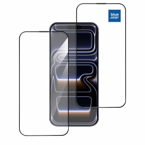 Grūdintas stiklas iPhone 17 PRO MAX Blue Star 5D AR juodas