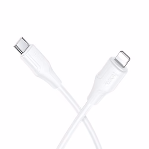 Силиконовый кабель USB C to Lightning Hoco 27W 1 м X124 белый