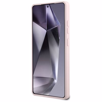 Karl Lagerfeld silikoninis dvigubų galvų ir apskritimo magnetinis Samsung Galaxy S25 Ultra dėklas rožinis