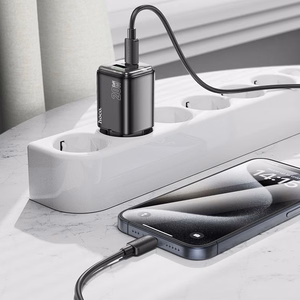 Įkroviklis telefonui Hoco USB A + USB C QC3.0 PD 3A 20W + kabelis USB C į Lightning N52 juodas