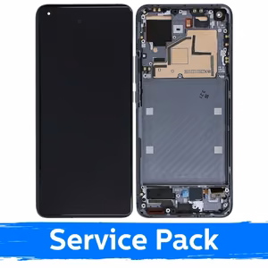 LCD ekranas suderinamas su Xiaomi Mi 11 5G su rėmeliu / Tamsiai pilkas / (Service Pack)