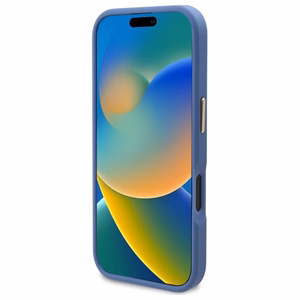 Guess 4G logotipo plokštelės Magnetinis iPhone 16 dėklas – mėlynas