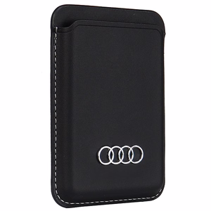 Audi sintetinės odos magnetinė piniginė, suderinama su MagSafe – juoda