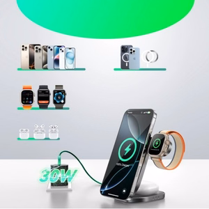 Belaidis įkroviklis Joyroom JR-W17 3in1 juodas 15W Qi2 (iPhone / Apple Watch / Airpods)