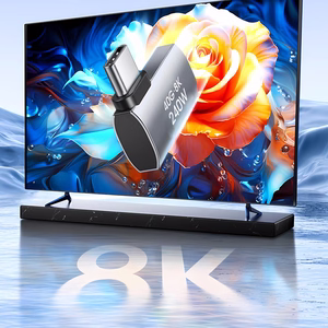 Wozinsky WPKB-01 USB-C - USB-C 40Gb/s 240W 8K OTG šoninis kampinis adapteris - pilkas