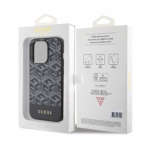 Guess GCube Stripes Magnetinis dėklas telefonui iPhone 15 Pro Max - juodas