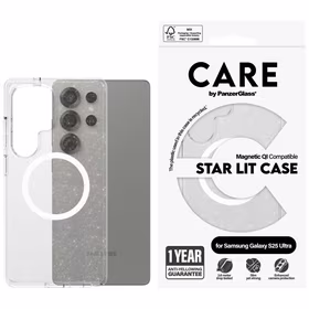 CARE by PanzerGlass Flagship Urban Combat StarLight Baltas QI dėklas Samsung Galaxy S25 Ultra - Permatomas