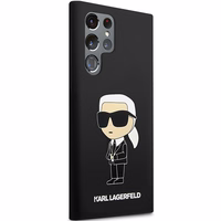 Karl Lagerfeld Silikoninis Ikonik dėklas telefonui Samsung Galaxy S24 Ultra - juodas
