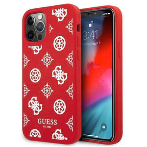 Guess GUHCP12LLSPEWRE iPhone 12 Pro Max 6.7" raudonas/raudonas kietas dėklas Peony kolekcija
