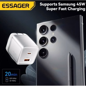 Įkroviklis Essager Color rožinis 70W (PD / QC3.0)