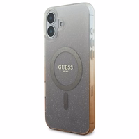 Guess IML Blizgantis gradientas Magnetinis dėklas telefonui iPhone 16 Plus - rudas