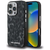 Karl Lagerfeld IML Leopard Pattern MagSafe deklas iPhone 16 Pro - juodas