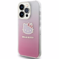 Hello Kitty IML gradiento elektropinis katės galvos dėklas telefonui iPhone 14 Pro - rožinis