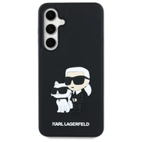 Karl Lagerfeld 3D guminis Karl&Choupette dėklas telefonui Samsung Galaxy S24 FE - juodas