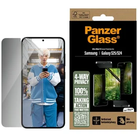 PanzerGlass Eco Matrix Apsauginis stiklas su Ultra-Wide Fit privatumo funkcija skirtas Samsung Galaxy S25