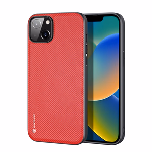 Dux Ducis Fino dėklas telefonui iPhone 14 Plus raudonas, pagamintas iš nailono