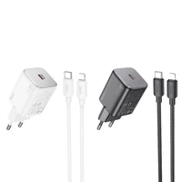 Įkroviklis Hoco USB C QC PD 20W + Kabelis USB C į Lightning N40 baltas