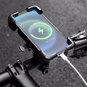 Rockbros HW-117 telefono laikiklis su spaustuku dviračio vairui – juodas ir pilkas