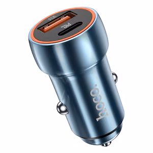Automobilinis įkroviklis Hoco USB A + USB C PD QC3.0 3A 20W Z46A safyrinis mėlynas
