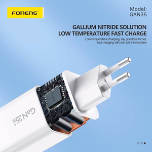 Foneng Sieninis įkroviklis GAN35 GaN - 2xType C - PD 35W 3A baltas