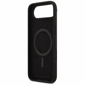 Karl Lagerfeld silikoninis Karl&Choupette žiedas Magnetinis dėklas telefonui iPhone 17 Air - juodas