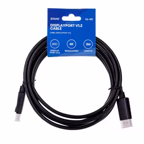 Savio CL-137 „DisplayPort“ kabelis 3 m Juoda