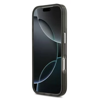 GUESS magnetinis dėklas telefonui IPHONE 17 Pro, suderinamas su MagSafe GUHMP17LHGTMLCGK (IML gradientinis dėklas su trikampiu logotipu) juodas