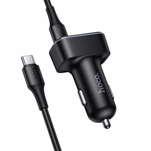 Car charger Hoco USB A + USB C PD QC3.0 48W + cable USB C to C Z63B black