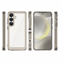 Kosminis dėklas su gelio rėmu Samsung Galaxy S25 - skaidrus juodas