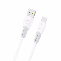 Dudao L25ST 5 A USB-A - USB-C laidas with Soft Silicone Braid 1 m - baltas
