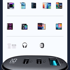 Joyroom JR-CCD04 30W 2x USB-C USB-A automobilinis įkroviklis su ekranu - juodas