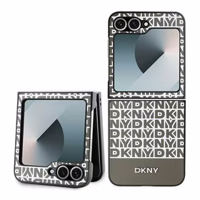 DKNY Dėklas telefonui Samsung Galaxy Z Flip6 su apatine juosta - rudas