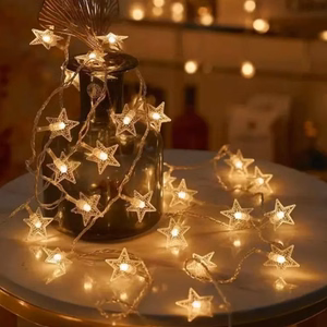 LED girlianda 10M (80 LED lempučių) USB žvaigždės, šiltai balta