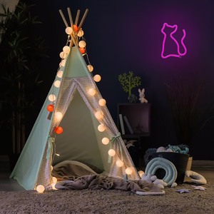 Neon LED Light CAT rožinis Bat + USB FLNE04 Forever Light