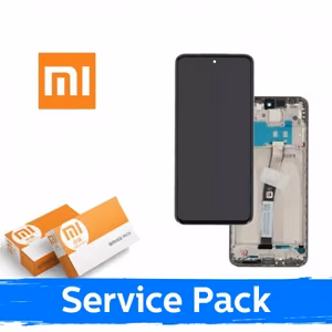 Ekranas skirtas Xiaomi Redmi 10A / 9A / 9C / 9AT juodas su rėmeliu (Service Pack)