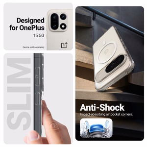 Crong Hybrid Clear Magnetic MagSafe dėklas, skirtas OnePlus 15, skaidrus