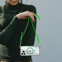 Tel Protect Strap Skaidrus Dėklas telefonui Iphone 16 Pro Max žalias