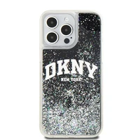 DKNY dėklas telefonui iPhone 15 Pro Max 6,7" DKHCP15XLBNAEK juodas HC skysti blizgučiai su arkinis logotipas
