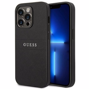 Guess Saffiano dirželis dėklas telefonui iPhone 14 Pro - juodas