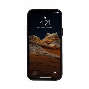 Crong Essential Cover dėklas, skirtas iPhone 12 Pro Max, dirbtinės odos, juodas
